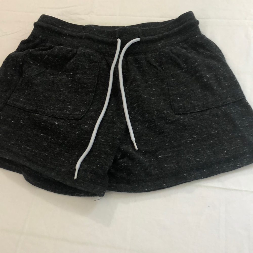Black French terry shorts